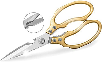 Ultra Sharp Multi Purpose Stainless Steel Kitchen Scissors Premium Heavy Duty Kitchen Shears for Cutting Chicken, Meat, Fish, Vegetable, BBQ, Fruits, Seafood, Open Jars